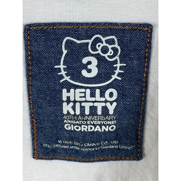 Giordano Hello Kitty 40th Anniversary Button Up Pocket Short Sleeve Shirt 3 F97 - Picture 3 of 4